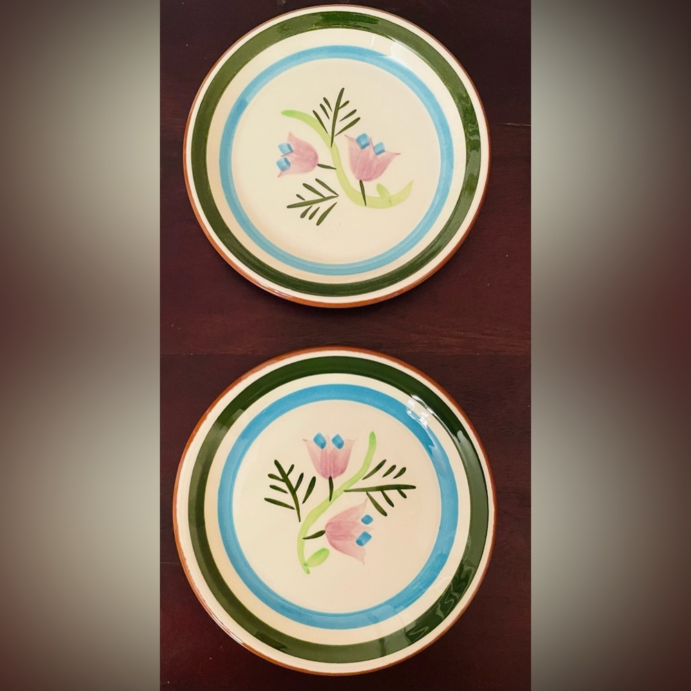 Retro Stangl Pottery Ceramic Hand Painted Floral 5”Coasters: Set of 9 - Picture 7 of 16